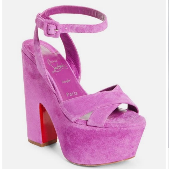 Christian Louboutin | Shoes | Christian Louboutin Superyaz 6 Suede Platform  Heels Sandals Shoes Kismet 385 | Poshmark